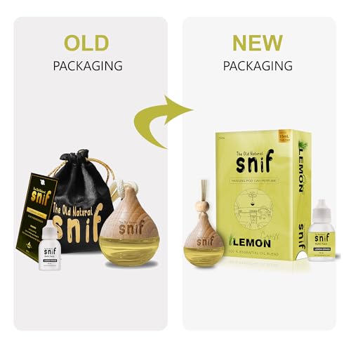 Image of Snif Car Perfume With Essential Oils | Car Perfumes Diffuser With 15ml Refill Pack | Car Fresheners Long Lasting | Car Air Freshener (Pack Of 1, 20ml) (Lemon Grass)