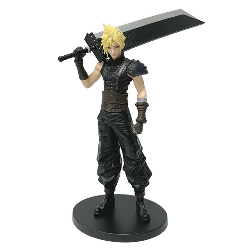 REOZIGN Figurine De Nuage Debout, Portant Un Grand Couteau, Figurine De Cloud Strife, 23 cm, en PVC, De Cosplay, Artisanat, Cadeau pour Les Fans D'anime
