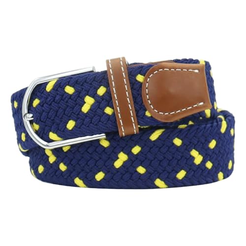 Image of Multicolored Elastic Woven Golf Belts Casual Braided Stretch Belt for Men and Women