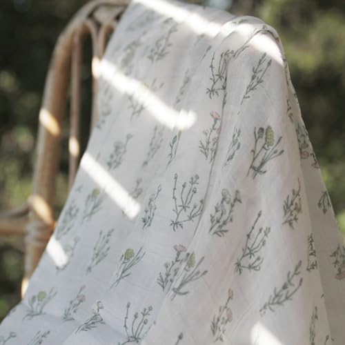 Image of aden + anais Silky Soft Swaddle Blanket, Boutique Muslin Blankets for Girls & Boys, Baby Receiving Swaddles, Ideal Newborn & Infant Swaddling Set, Perfect Shower Gifts, 3 Pack, French Floral