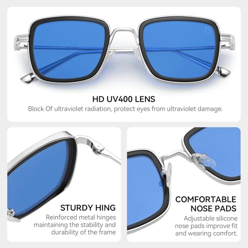 Dollger Square Polarized Sunglasses for Men Retro Metal Fashion Designer Sunglasses4