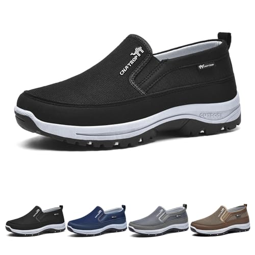 Auguscare Mocassins masculinos de lona, sem cadarço, para uso ao ar livre, para uso ao ar livre, ant