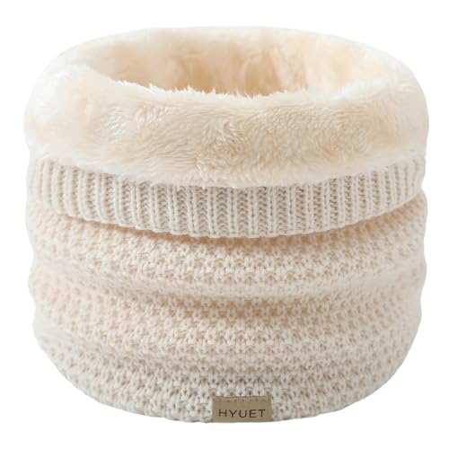 HYUET Winter Schlauchschal Loop Schal Rundschal Dick Fleece Halswärmer Gefüttert Weichem Thermo Halsschlauch Halstuch Schlauch Nackenwärmer Herren Damen Winter zum Sport...