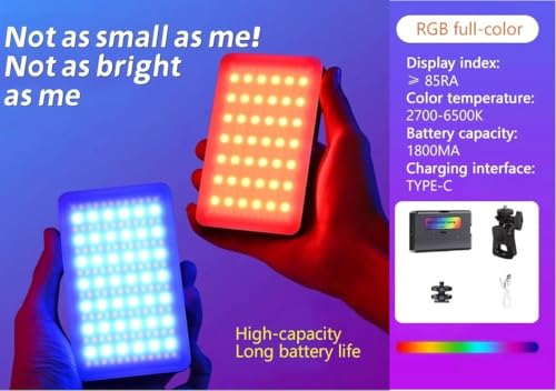 Image of FKU 8 inch Rechargeble Clip Light for Selfie Video Light, Dimmable 3200K-6500K LED Fill Light for Computer, Tablet, Smartphone, DSLR Camera with Screen Clip