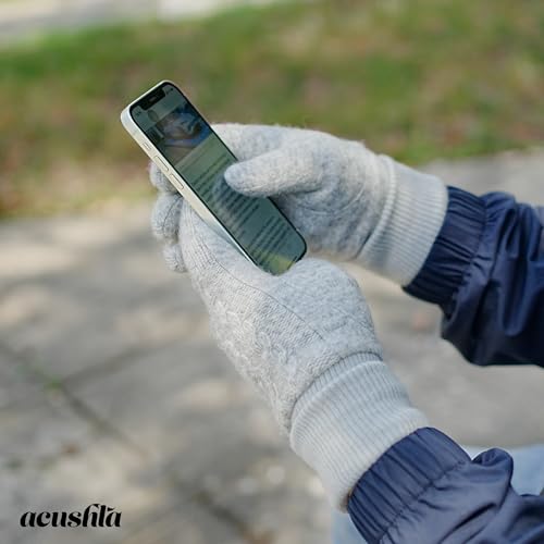 ACUSHLA Fleece-Lined Merino Wool Gloves for Men & Women - Warm Touchscreen Winter Liner