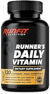 Runner's Daily Vitamin - Multivitamin for Runners - Boosts Energy & Endurance - Immune Support - Made from Real Foods & Gentle on Your Stomach - 120 Liquid-Filled Caps - 2 Month Supply!
