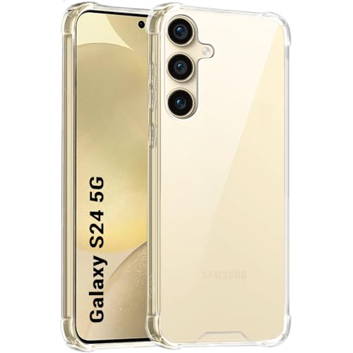 Image of TheGiftKart Crystal Clear Back Cover Case for Samsung Galaxy S24 5G | 360 Degree Protection | Shock Proof Design | Transparent Back Cover Case for Samsung Galaxy S24 5G (PC & TPU, Transparent Bumper)