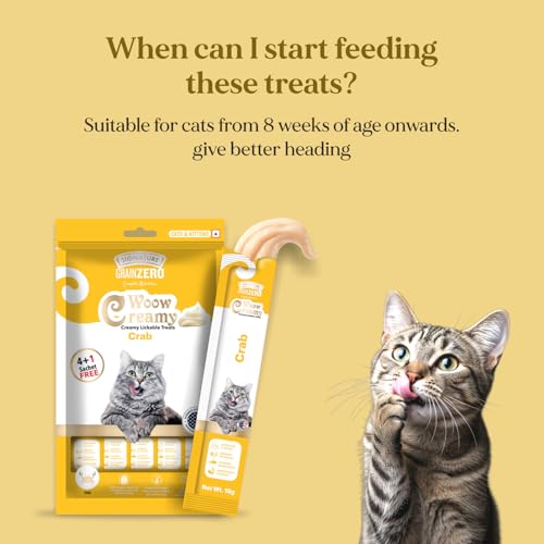 Image of Grain Zero Creamy Lickable Cat Treats Crab, 360 Gm - 20 Sachet + 4 Free | Rich in Protein, Promotes Hydration, No Artificial Preservatives | Best for Training and Bonding |