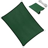 Segeltuch im Viele Größe Und Farben 60 x 540 cm, Sonnenschutz, Hdpe-Kunststoff, Winddicht Uv-Beständig Reißfest, Markisenstoff Sonnensegel, für Terrasse Garten, Dunkelgrün