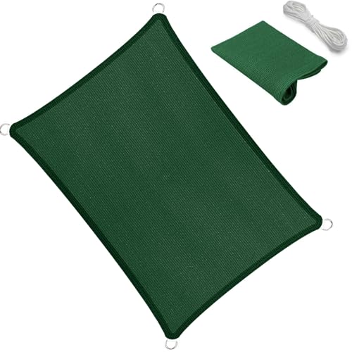 Segeltuch im Viele Größe Und Farben 60 x 540 cm, Sonnenschutz, Hdpe-Kunststoff, Winddicht Uv-Beständig Reißfest, Markisenstoff Sonnensegel, für Terrasse Garten, Dunkelgrün