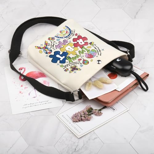 POFULL Registered Behavior Technician Gift Behavior Therapist Gift ABA Therapist Gift In My RBT Era Crossbody Bag3