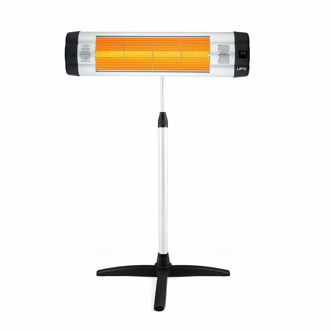 UFO UK-15 Electric Infrared Heater with Telescopic Stand 1500W Indoor Outdoor Wall or Stand Mounted Heater Remote Control