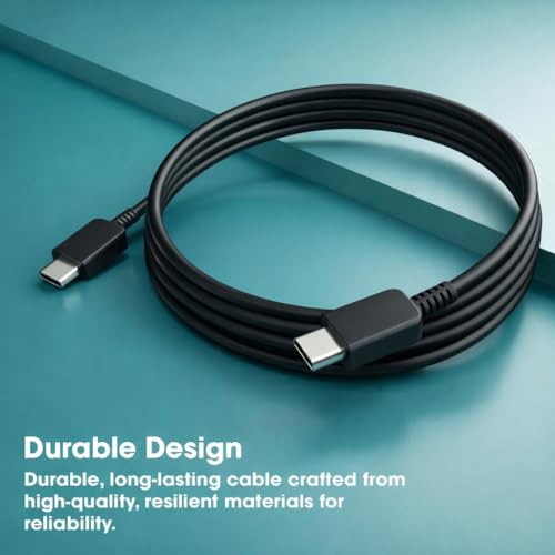Image of Samsung 45W USB C to Type C,3.3FT Fast Charging Cable High Speed Data Transfer Compatible with Samsung Galaxy M35 /M15 /F15 /A15 /A14 /M14 /F14 /M34 /F34 /A34 /A54 /S21 Fe /S22 /S23 /S24 /S25 Plus Ultra,Tablet