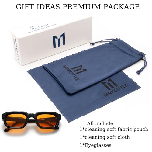 Mirkcittle Sunglasses Square Thick Frame Sunglasses for Women Men Trendy Chunky Rectangle Sun Glasses 90s4