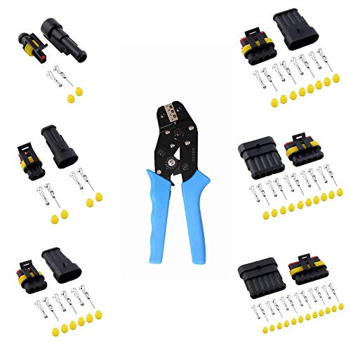 MUYI 10 Kits 2 Pin and 3 Pin Automotive Connectors and SN48B Crimp Pack