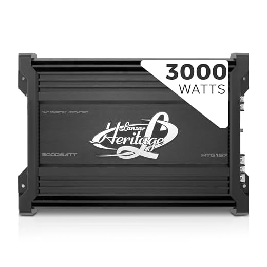 Lanzar Amplifier Car Audio, Amplifier Monoblock, 1 Channel, 3,000 Watt, 2 Ohm, MOSFET, RCA Input, Bass Boost, Amplifier for Car Speakers, Crossover Network - HTG157