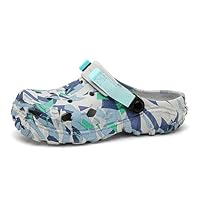 Hommes Jardin Sabots Pattern Sandales de Plage Pantoufles D'extérieur avec Bandoulière Réglable Anti-Glissement Sandales Bleu 46