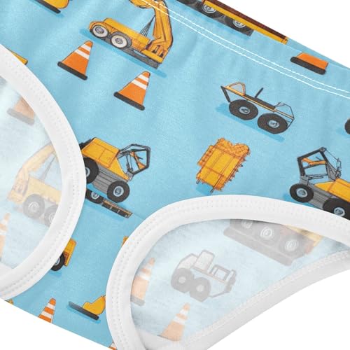Wusikd Construction Trucks Girls' Underwear Cotton Traffic Girls Briefs Soft Toddler Underwear 2T4