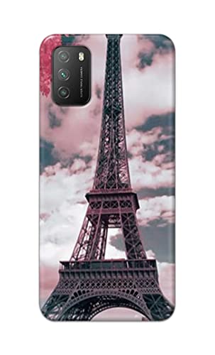 Image of Lovers Famous Place Eiffel Tower in Paris Hard Back Case Cover for Poco M3 Back Cover -(J5) VNS2227