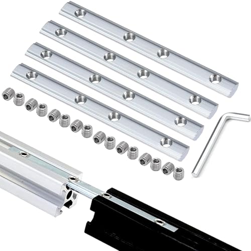 4 Pcs Straight Line Track Connectors with Screws, L Type Wrench