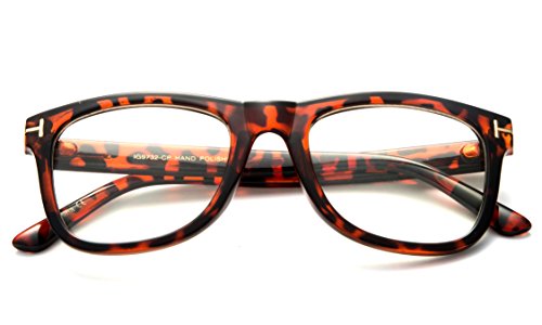 Newbee Fashion - "Double" Classic Squared Clear Lens Glasses with Two Clip Ons Flash Interchangable Lenses4