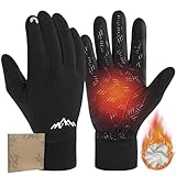 Pixel Panda Winter Gloves for Men Women Warm Touchscreen Gloves for Cold Weather Thin Water-Resistant Windproof Non-Slip Gloves for Cycling, Driving, Running, Hiking