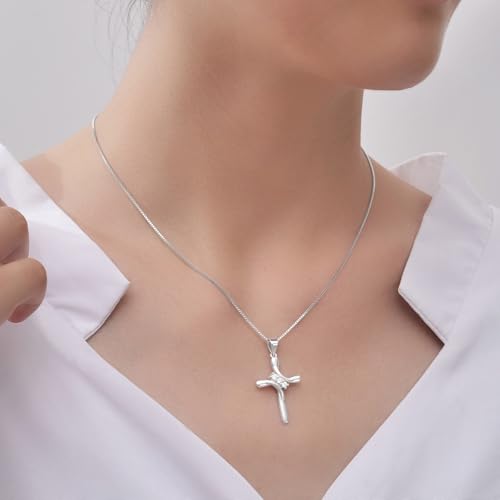 925 Sterling Silver Cross Necklaces for Women 12 Color Birthstone Necklace,Adjustable Cross Pendant With Cubic Zirconia,Ideal Hypoallergenic Jewelry Gift3