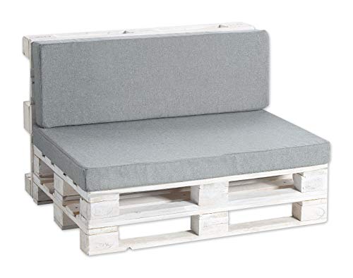Gutekissen Coussins pour palettes Coussins pour palettes PF (Coussin d'assise 120x60 Lisse, Gris)