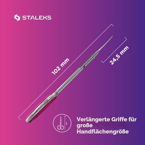 STALEKS PRO Smart 41/3 Nagelhautschere mit Haken, Edelstahl, Ergonomische Griffe, Sterilisierbar, Professionelle Maniküre