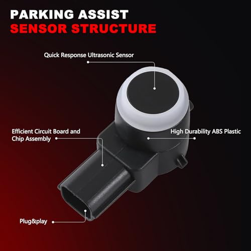 Image of Backup Parking Assist Sensor Compatible with Chevy Avalanche Silverado Suburban,GMC Sierra Yukon,Buick Lucerne Enclave 25961317 25962147,4 PCS Reverse Rear Bumper Parking Sensors