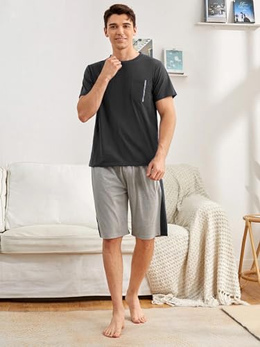 Image of Men's Pyjama Set || T-Shirt and Shorts Set for Men || Night Wear for Men || Night Suit for Men (Cord-04-07)