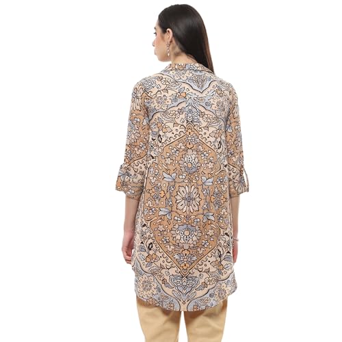 Image of BIBA Women Rayon Straight Fit Floral Printed Kurti