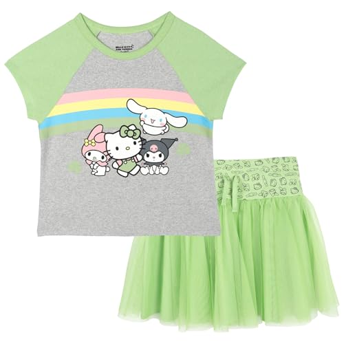 Image of Hello Kitty Girls' 2-Piece T-Shirt and Skirt Set Toddler to Big Kid