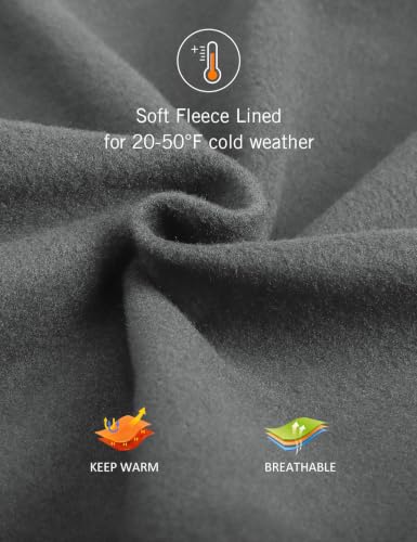 Image of baleaf Men's Fleece Lined Water Resistant Pants Winter Thermal Sweatpants with Zipper Pockets Warm Open Bottom