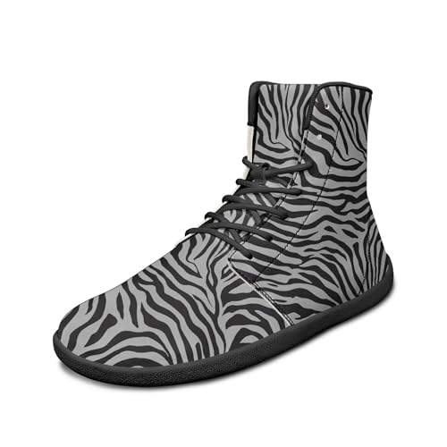 Image of Fashion Print Womens Mens High Top Barefoot Sneakers Flat Shoes