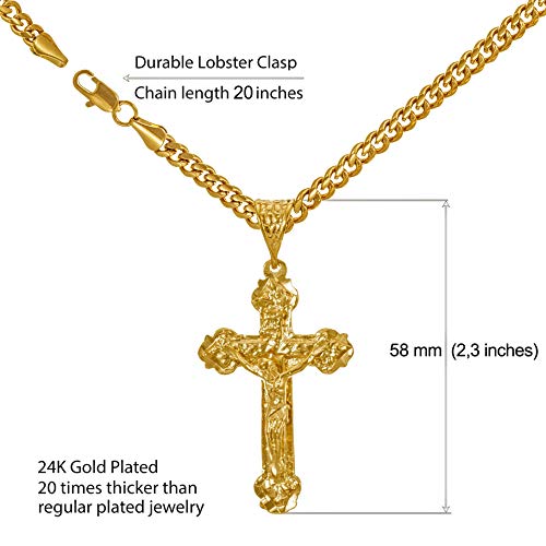 LIFETIME JEWELRY Crucifix Cross Necklaces for Women & Men 24k Real Gold Plated3