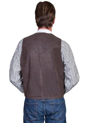 Scully Men's Lambskin Leather Western Vest Brown 44 R2