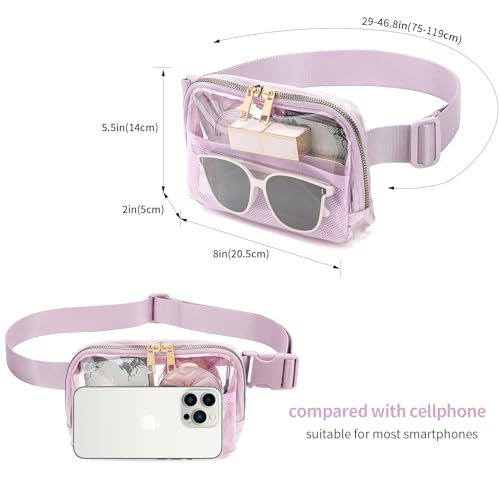 Image of Clear Fanny Pack Stadium Approved Belt Bag, Clear Purse for Stadium Events