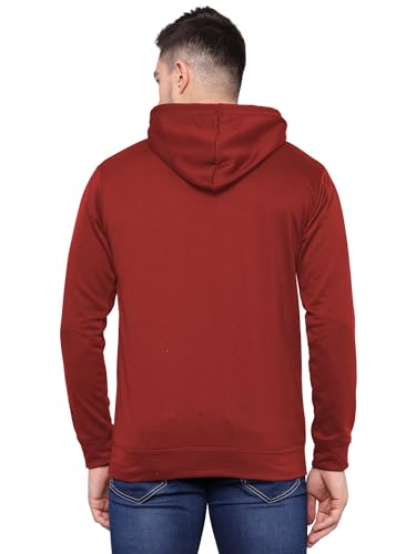 Image of TQH Men's Cotton Blend Fleece Solid Hooded Neck Sweatshirt