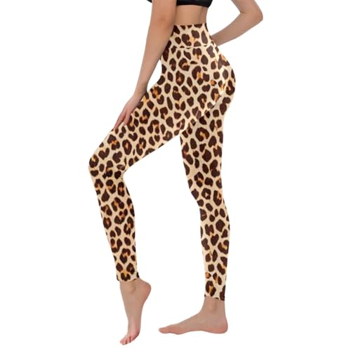 Gefomuofe Leggings para mujer, diseño de leopardo, para fiesta, con estampado de leopardo, pantalones de yoga, mallas deportivas, pantalones largos y suaves, pantalones elásticos para deportes,