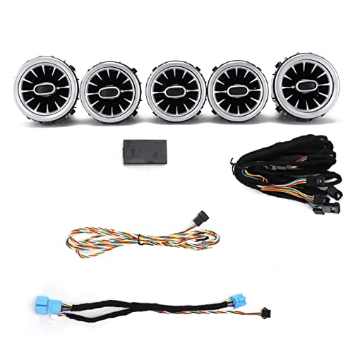 Kit Luci Ambientali LED per Bocchette D'aria Turbina 5pcs, 64 Colori per C GLC W205 2019-2021