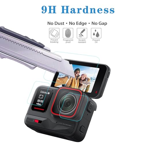 Shunwige (6 Stück) Bildschirm- und Objektivschutz für Insta360 Ace Pro [Nicht für Insta360 Ace], Temperiertes Glas, 9H Härte, HD, Berührungsempfindlich, Anti-Kratz, Vollbildschutz