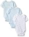 Little Me Boys' 3 Pack Bodysuit, White/Light Blue, 3 Months