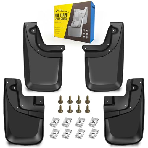 Image of Mud Flaps Compatible with Toyota Tacoma 2005-2015 for Vehicle with OEM Fender Flares Only, Dedicated Mudguard for Four Seasons Universal Protection, Front and Rear
