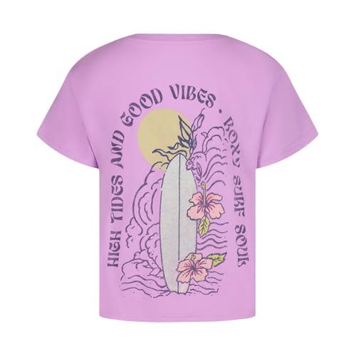 Image of Roxy Girls' Short Sleeve Boyfriend Fit Logo Tee, Crew Neck Graphic T-Shirt, Soft & Comfortable