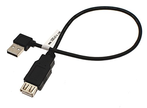 USBGear 1ft. Black USB 2.0 Extension Cable A Male Right Angle to A Female