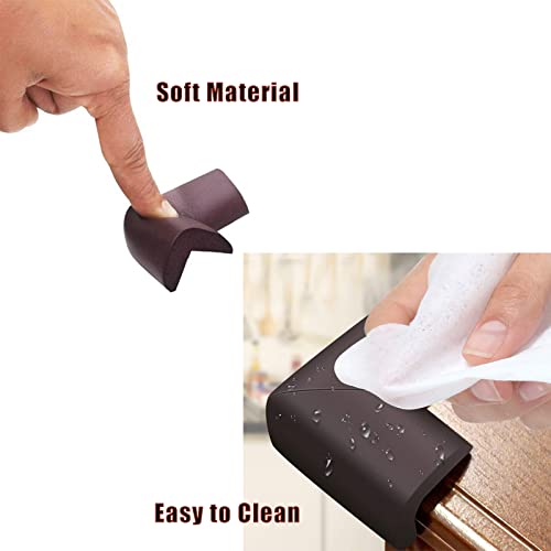 Image of Safe-O-Kid (Pack of 10) Extra Soft NBR Foam Safety Corner Guards with Strong 3 M Adhesive- Extra Safe, BPA Free, Non-Toxic and Elegant,Soft & Safe, Furniture Protectors - D-Brown