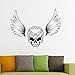 Produktbild BRILLINT.YY Wandaufkleber Schlafzimmer Schädel Flügel Aufkleber Punk Tod Aufkleber Teufel Poster Name Autofenster Kunst Wandtattoos Parede Decor Wandbild 106X136Cm