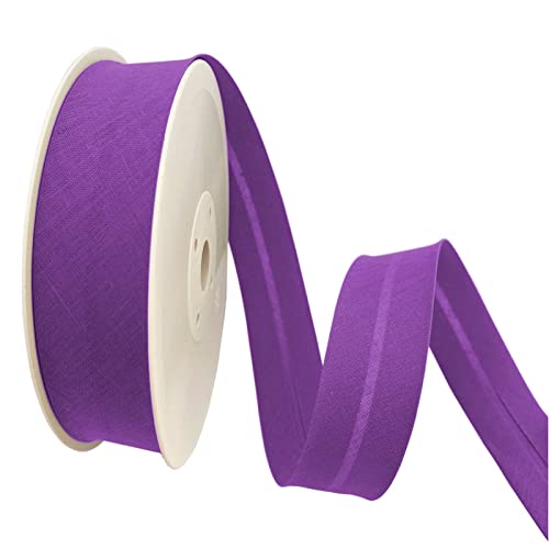 TEXTEX = 30mm Wide Bias Binding Tape. 50% Cotton and 50% Polyester. 10m Piece - (Purple)