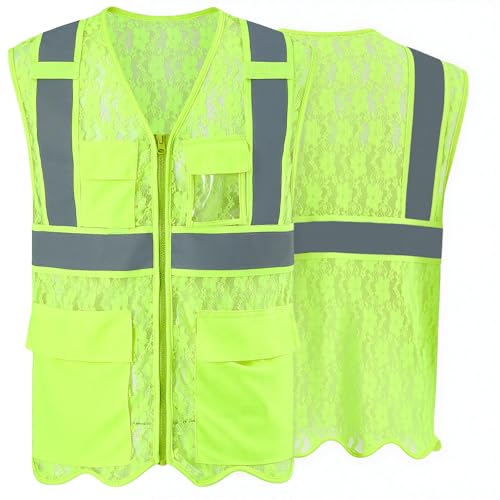 Relaxweex Lace Mesh Reflective Safety Vest for Women Men, High